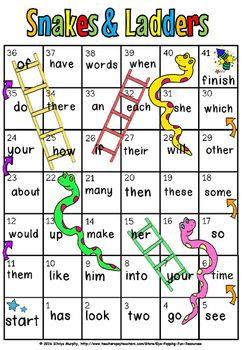 snakes and ladders game for kids to play on the computer or in the classroom