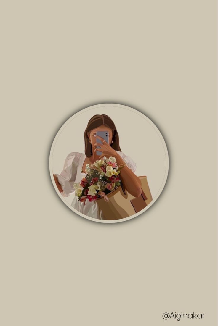 a woman taking a selfie with her cell phone while holding a bouquet of flowers