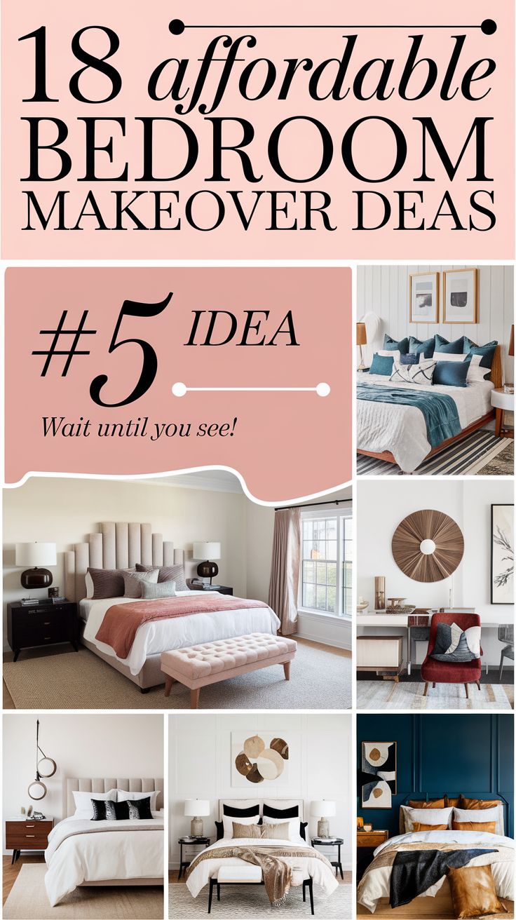 18 Affordable Bedroom Makeover Ideas That Look Like a Million Bucks (Wait Until You See #5!) Master Bedrooms Decor Cheap, Master Bedrooms Decor Low Budget, Affordable Bedroom Ideas Budget, Master Bedrooms On A Budget, Before And After Bedroom Makeover Ideas, Diy Room Makeover Bedroom Budget, Budget Friendly Room Makeover, Upgrade Bedroom On A Budget, Bedroom Revamp On A Budget