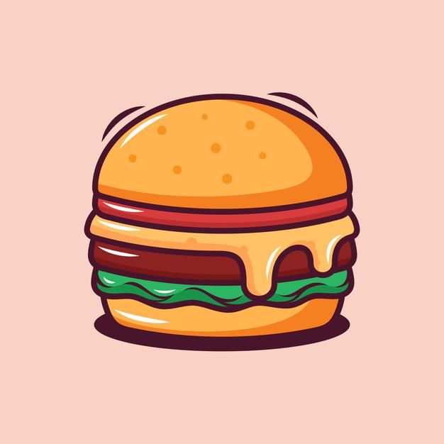 a hamburger with cheese and lettuce on it's bun is shown against a pink background