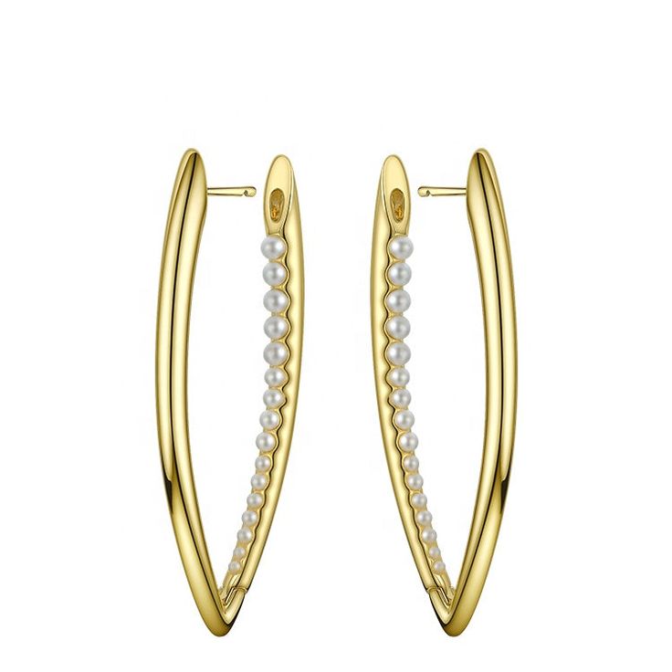 The Audrey earrings are an elegant and sophisticated pair of geometric drop earrings that are perfect for any occasion. With a width of 0.8" and a length of 2.3", these earrings are just the right size to make a statement without overwhelming your outfit. Crafted from high-quality stainless steel and 18k gold plating, these earrings are built to last and will maintain their beautiful appearance for years to come. The tarnish and water-resistant properties of the earrings make them perfect for ev Modern Gold Pearl Earrings, Modern Earrings With Plating For Evening, Modern Metal Linear Earrings For Formal Occasions, Modern Metal Linear Earrings For Formal Events, Modern Evening Earrings With Plating, Modern Metal Drop Pearl Earrings, Modern Metal Pearl Drop Earrings, Modern Drop Pearl Earrings For Formal Occasions, Elegant Metal Linear Earrings For Evening