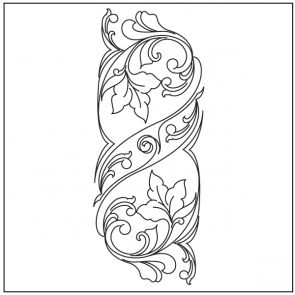 the letter s with leaves and swirls on it is shown in black and white