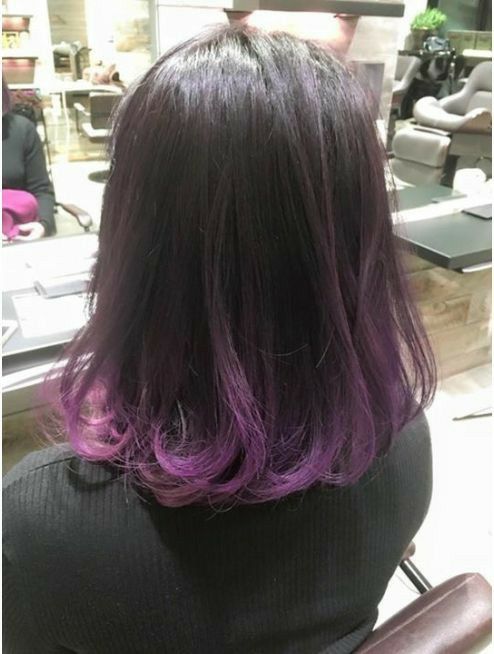 Purple Hair Tips Brunette, Hair Dye Ideas For Short Hair, Purple Tips Hair, Purple Hair Tips, Short Purple Hair, Hair Color Guide, Purple Tips, Dip Dye Hair, Colored Hair Tips