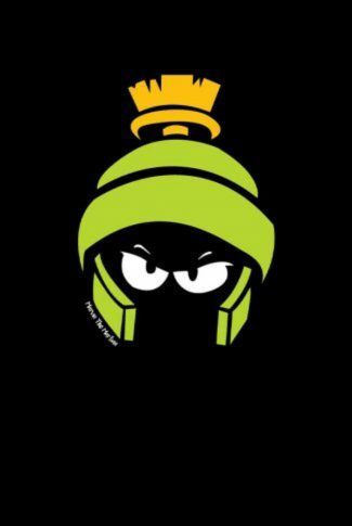 marvin the martian with a crown on it's head and wearing a green scarf