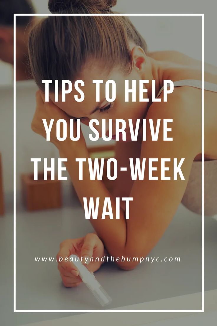 a woman with her head in her hands and the words tips to help you survive the two - week wait