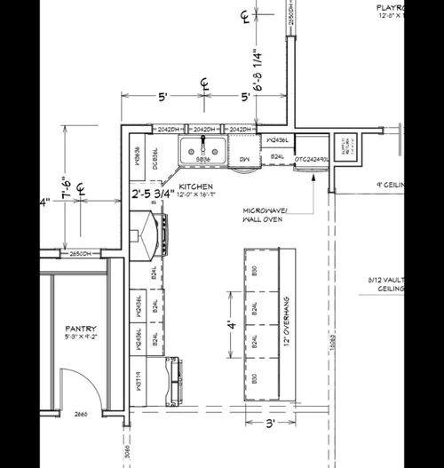 the floor plan for a kitchen and dining room