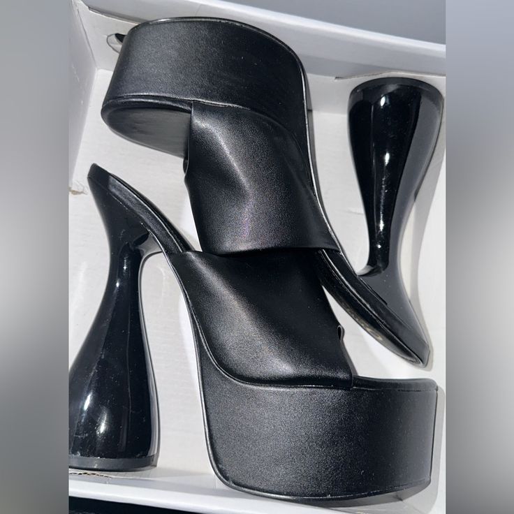 Extreme Platform Heel Platforms, Strappy Mules, Brown Mules, Denim Heels, Extreme High Heels, Heeled Mule, Fashion Nova Shoes, Embellished Heels, Fashion Nova Outfits