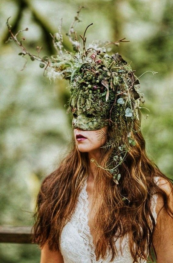 Forest Masquerade Mask, Woodland Masquerade, Enchanted Forest Costume, Francoise Weeks, Forest Mask, Karneval Diy, Nature Mask, Mother Nature Costume, Mask Flower