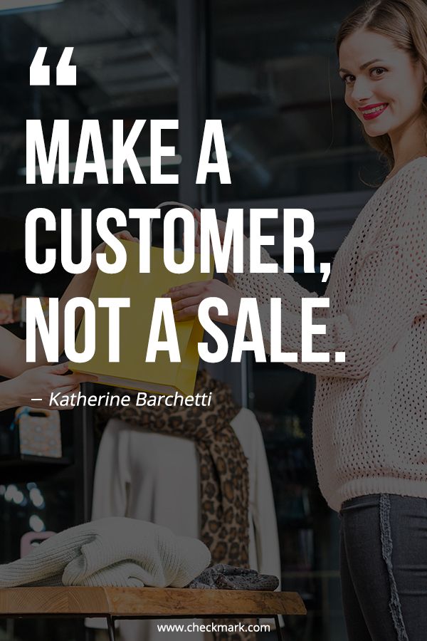 two women standing next to each other with the words make a customer, not a sale