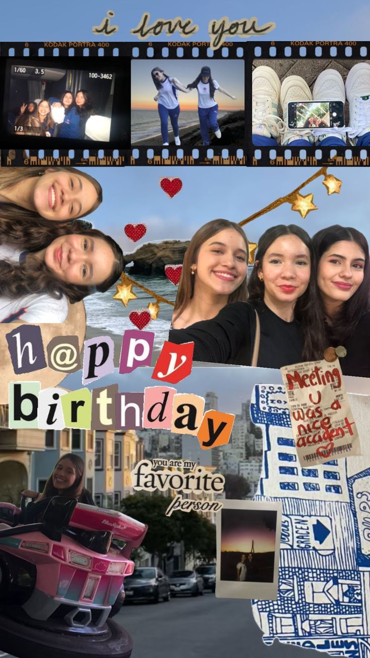 a collage of photos with the words happy birthday written on them and pictures of people