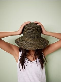 Women's Clothing - Shop New Arrivals | Banana Republic Casual Crochet Bucket Hat For Travel, Casual Natural Color Packable Straw Hat, Casual Natural Straw Hat Packable, Casual Woven Bucket Hat For Warm Weather, Casual Crochet Hat For Vacation, Casual Straw Hat For Warm Weather Travel, Casual Crochet Fedora For Vacation, Casual Woven Straw Hat For Warm Weather, Casual Woven Flat Brim Bucket Hat