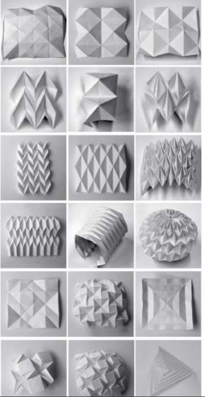 many different types of origami paper are shown in black and white, including one with