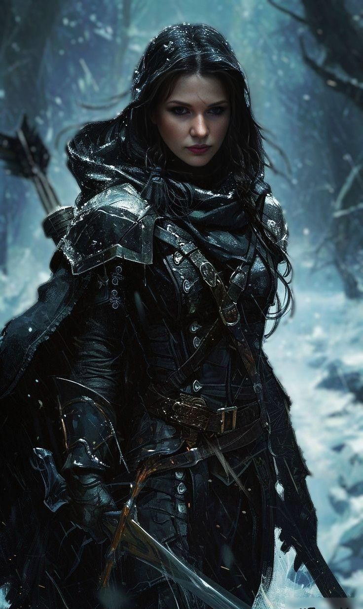 Winter Warrior Outfit, Female Archer Aesthetic, Knight Girl Aesthetic, Female Warrior Outfit Medieval, Female Hunter Aesthetic, Princess Warrior Aesthetic, Warrior Aesthetic Female, Female Warrior Aesthetic, Warrior Female Art