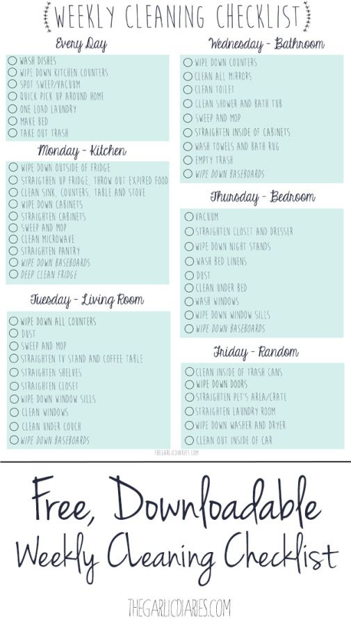 the free printable cleaning checklist is perfect for any homeowner to use