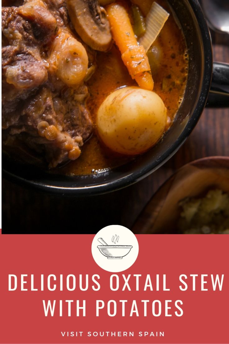 delicious oxtail stew with potatoes in a bowl