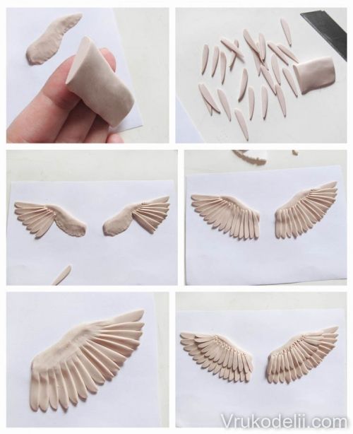 the process of making wooden wings is shown