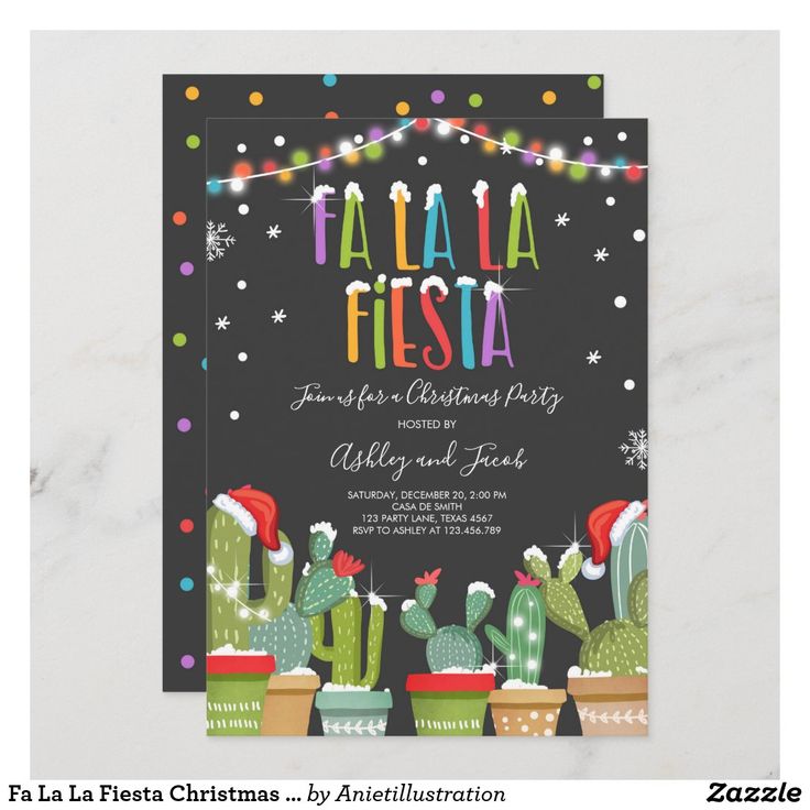 the fiesta fiesta party is set up in front of a black background with confetti and