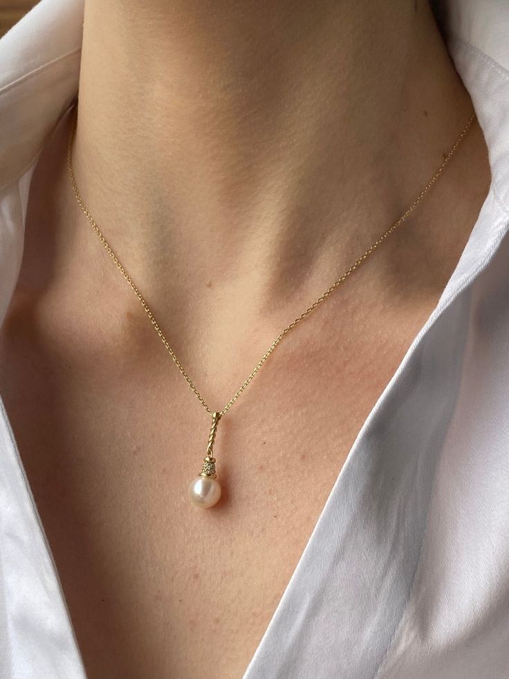 Pearl Gold Necklace, Birthday Gift For Girlfriend, Pearl Drop Necklace, Rose Gold Pearl, Necklace Ring, Gold Pearl Necklace, Birthday Gifts For Girlfriend, Pearl Set, Stone Engagement