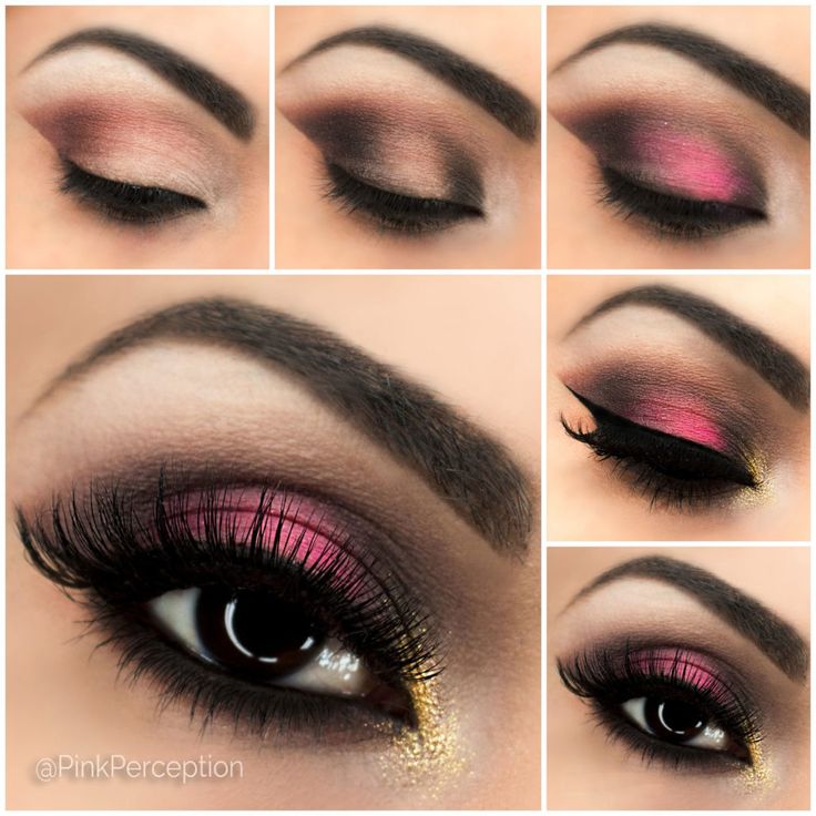 Black and gold lid with neon pink centre accent Pink Smoky Eye, Mac Make Up, Smoky Eye Makeup Tutorial, Halloweenský Makeup, Pink Smokey Eye, Make Up Designs, Black Smokey Eye, Smink Inspiration, Smoky Eyes