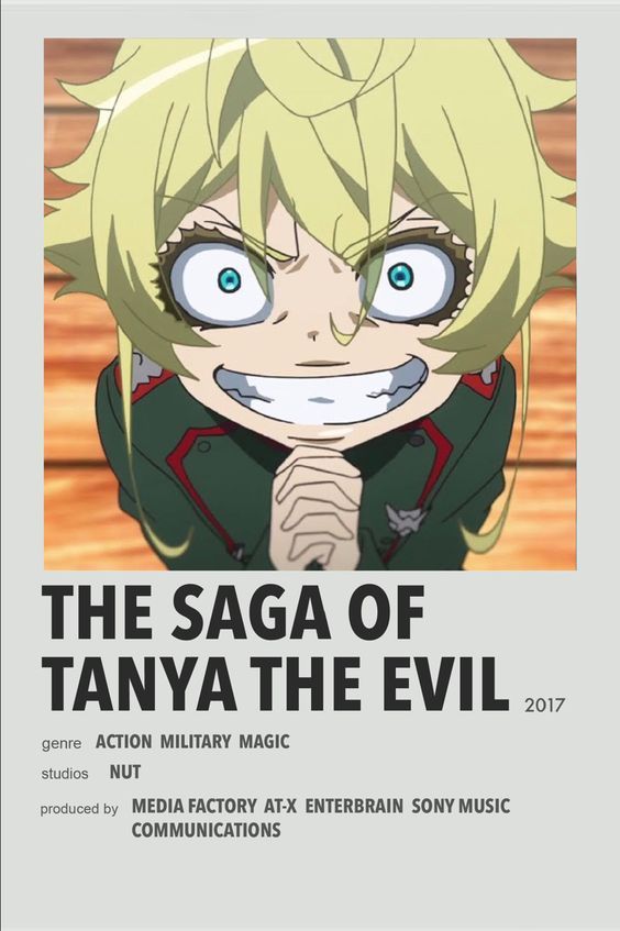 the saga of tanya the evil movie poster with anime character and text on it