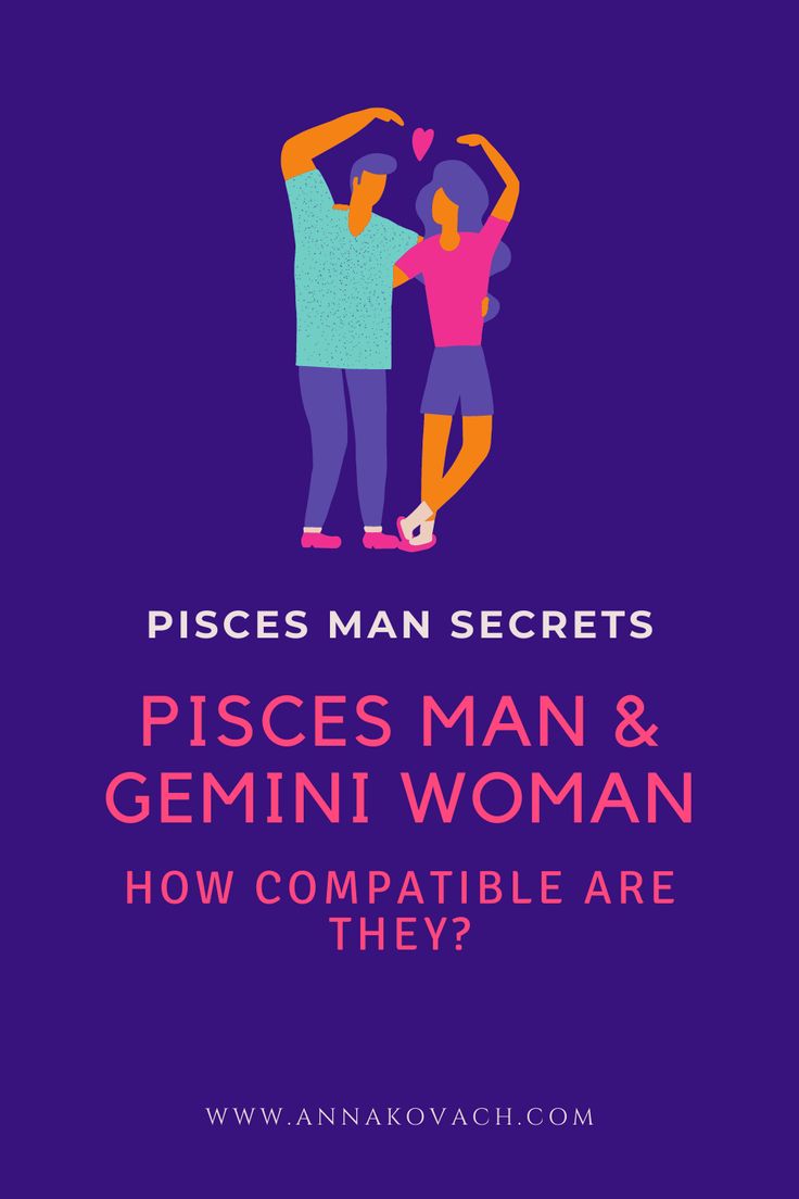 two people standing next to each other with the words pisces man and gemini woman how compatible are they?