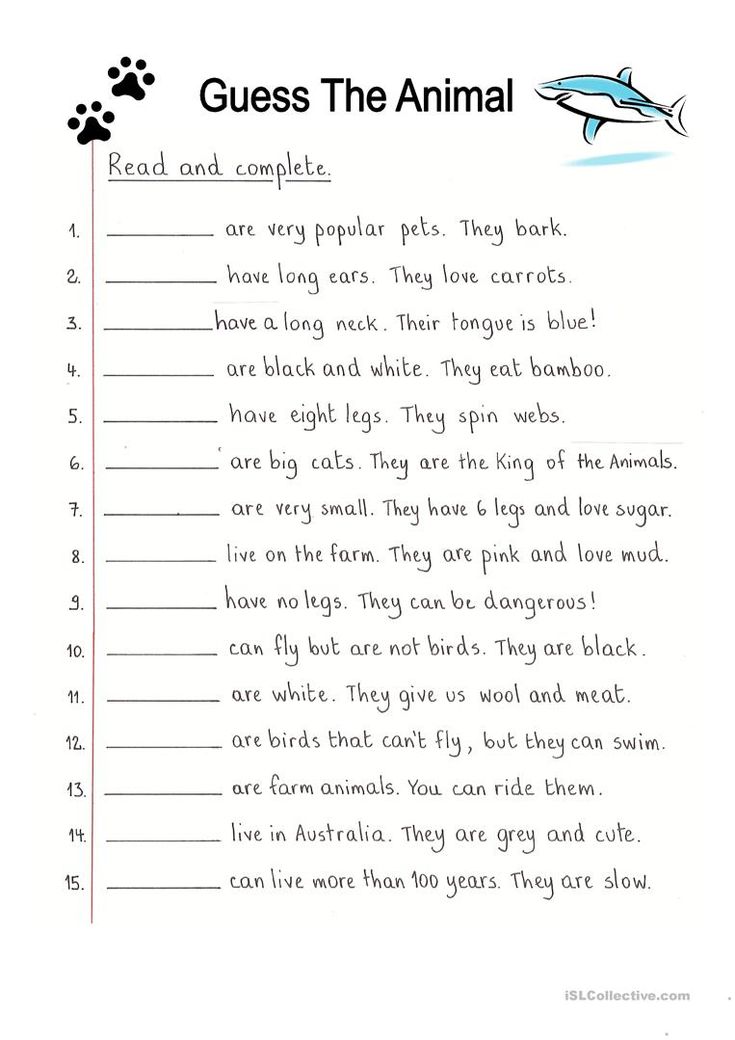 an animal worksheet with the words guess the animal on it's back