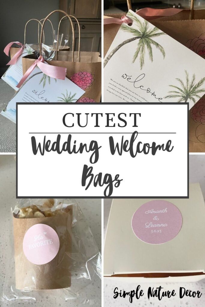 wedding welcome bags with the words cutest wedding welcome bags