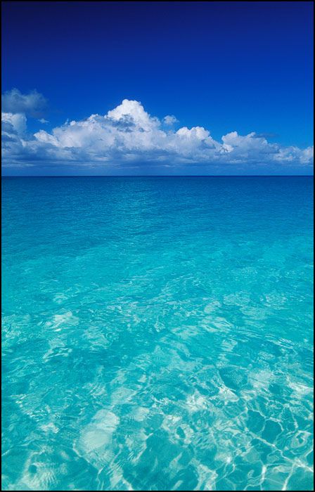 the water is crystal clear and blue