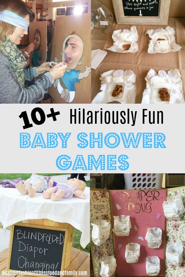 some baby shower games are on display