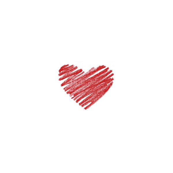 red crayons in the shape of a heart on a white background