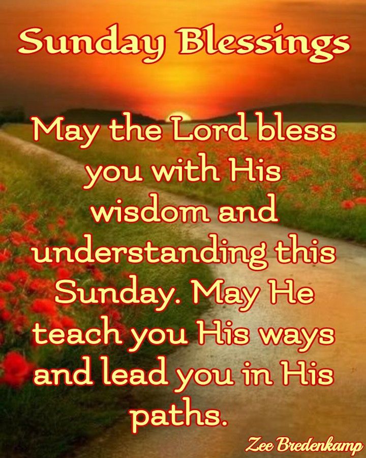 a sunset with the words, sunday blessing may the lord bless you with his wisdom and understand