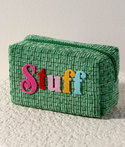 Carry all your odds and ends in style with our “Stuff” Zip Pouch! This petite pouch is the perfect size to store makeup, jewelry, and all your smallest miscellaneous items. Made from polyester 7 in x 3 in x 4 in Colorful Everyday Pouch Bag, Cute Pouch With Multiple Compartments, Cute Multicolor Rectangular Pouch, Cute Multicolor Pouch With Removable Pouch, Playful Multicolor Rectangular Pouch, Mignonne Gavigan, Menu Printing, Wrapping Gift Cards, Miscellaneous Items