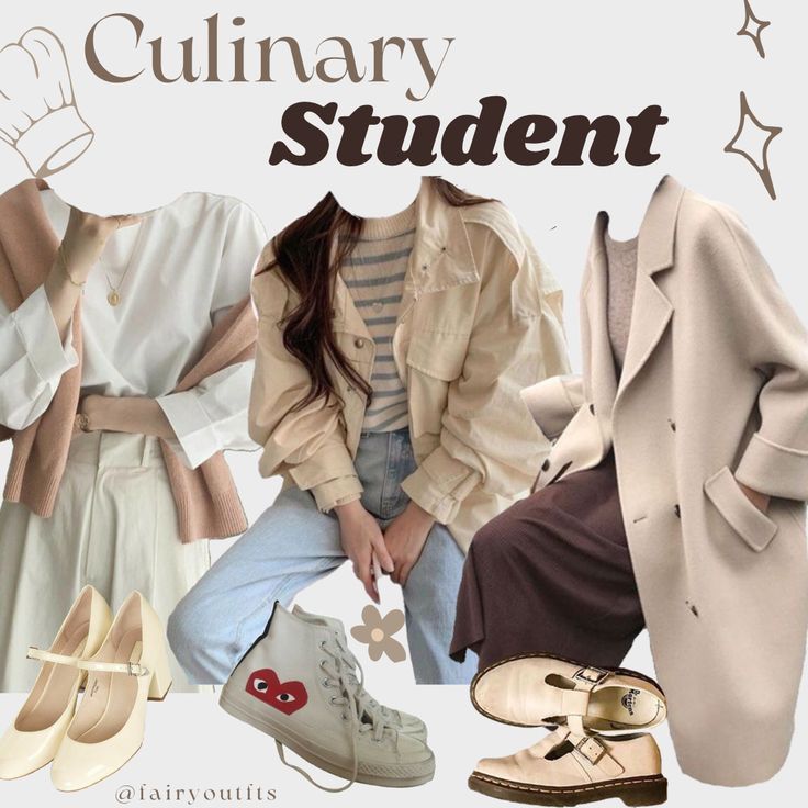 Culinary Student, Academic Aesthetic, Student Aesthetic, Light Academia Aesthetic, Chef Clothes, Art Outfit, High School Outfits, Hijabi Outfits, Lady And The Tramp