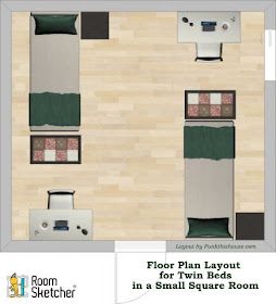 floor plan layout for two bedroom apartment in small square room