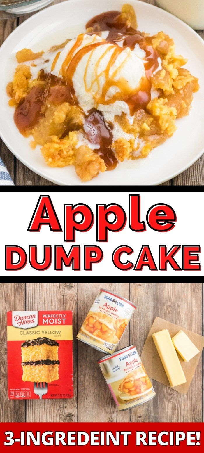 an apple dump cake recipe with 3 ingredients