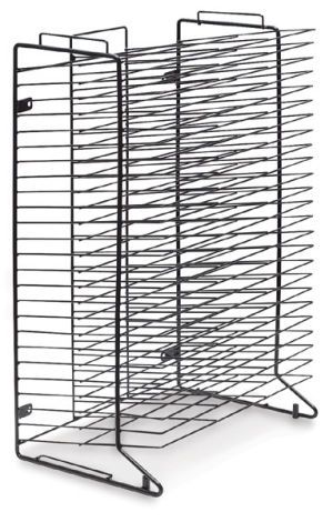 two metal racks with wire on each side