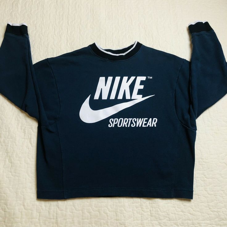 Nike Crew Neck Sweatshirt, Blue, Women’s XS. Excellent condition. Measurements in the photos. Smoke free home. Please contact me if you have any questions. Branded Crew Neck Top For College, Nike College Tops With Logo Print, Nike Tops With Logo Print For College, Blue Logo Print Sweatshirt In Athleisure Style, Sportswear Top With Logo Print For Fall, Crew Neck Tops With Branding For Sports Season, Fall Sportswear Top With Logo Print, Nike Athleisure Tops For College, Blue Logo Print Sweatshirt Athleisure Style