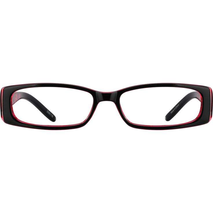 This full-rim medium size red plastic eyeglasses has a black laminated front over transparent red and a red and black abstract circular pattern on the temple arms. Spring hinges provide extra ease in putting on or removing the eyeglasses and they reduce the potential for breakage. | Zenni Women's Rectangle Prescription Eyeglasses Red Plastic Rectangular Red Sterling Silver Jewelry, Optical Glasses Women, Red Glasses Frames For Women, Red Bohemian Rectangular Earrings, Zenni Optical Glasses, Red Rectangular Sunglasses With Gradient Lenses, Zenni Optical Glasses Woman Rectangle, Red Prescription Glasses, Zenni Optical