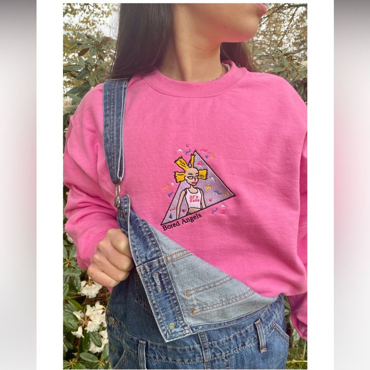 Never Worn Don’t Reach Because To Many Sweaters! Very Cute 90s Rugrats Sweater With Angelica’s Funny Doll Embroidered. Super Comfy And Oversized. Composition: 80% Cotton. Funny Doll, 90s Birthday, Embroidered Crewneck, Embroidered Sweatshirts, Sew-in Labels, Unisex Sweatshirt, The Uk, Ribbed Knit, Crew Neck Sweatshirt