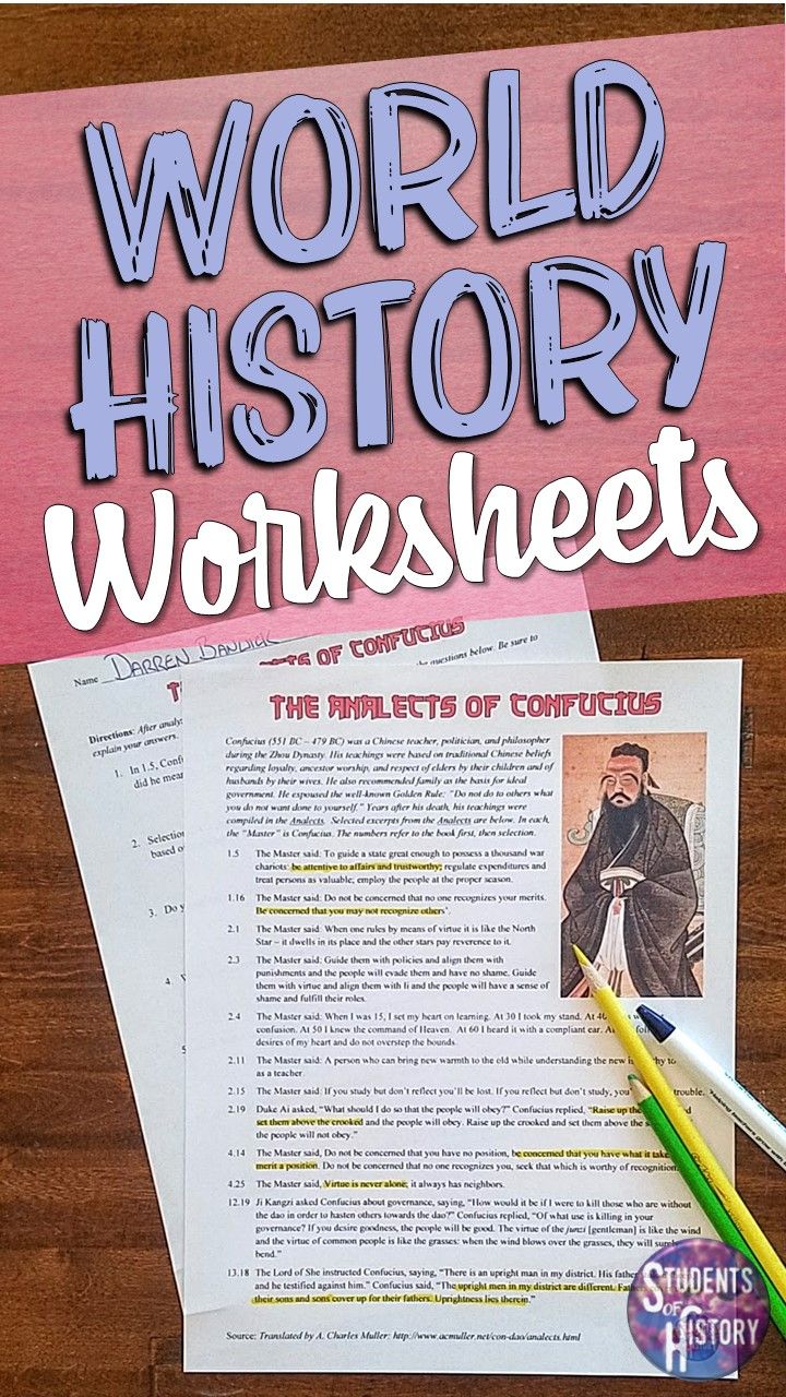 world history worksheets with pencils and paper