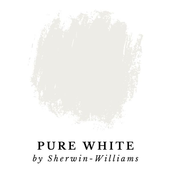 white paint with the words pure white by sherylin williams