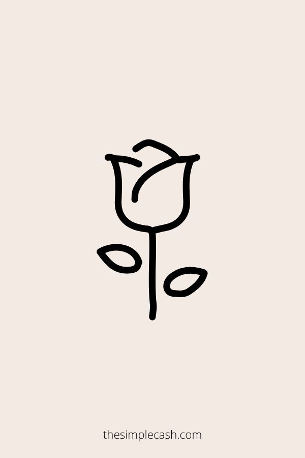 a black and white drawing of a flower on a beige background with the words, this simple