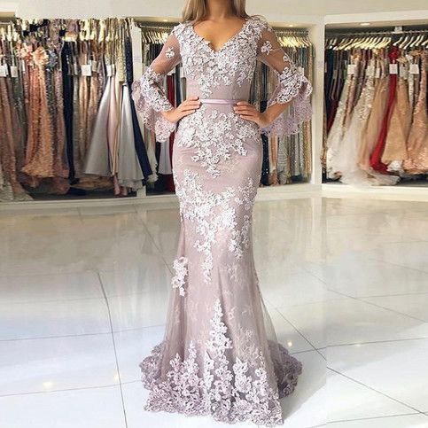 Long Sleeevs Sheath V Neck Lace Appliques Women evening Dress, Prom Dress sold by inloveprom on Storenvy Mermaid Prom Dresses Lace, Custom Prom Dress, Cheap Evening Dresses, Evening Dresses With Sleeves, Long Sleeve Prom, Graduation Dresses, Long Sleeve Evening Dresses, Lace Evening Dresses, Mermaid Evening Dresses