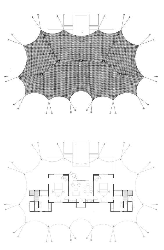 the floor plan and elevation view of a house