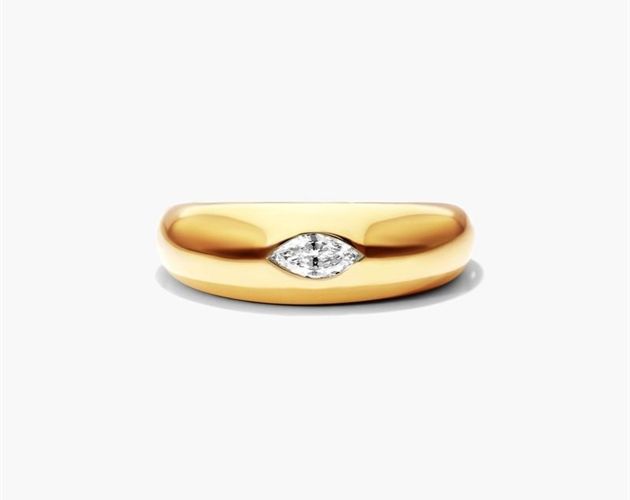 14K Yellow Gold Marquise Diamond Dome Ring. Perfect for day or night, this ring will match any look. Modern or vintage get the right amount of style and sparkle with this ring. Men's Engagement Rings, Nails Rings, Santa Fe Wedding, Blink Blink, Mom Ring, Right Hand Ring, Wedding 2025, Gem Jewelry, Dome Ring