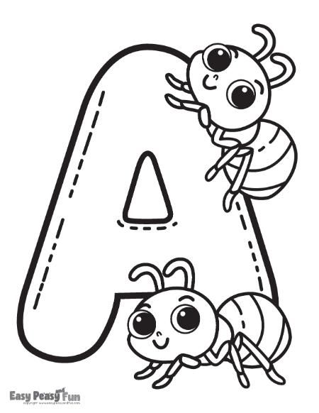 the letter a is for antelope coloring page