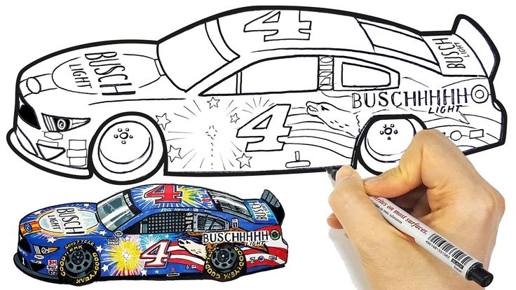 a hand holding a marker and drawing a car