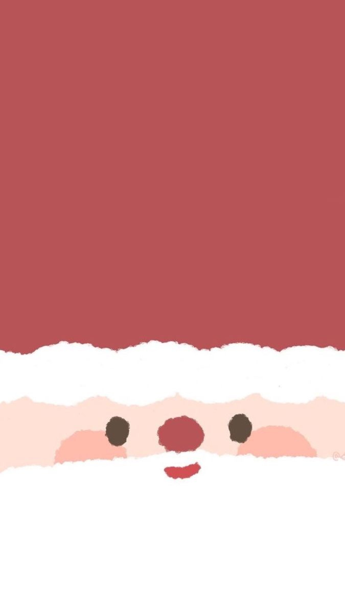 a red and white background with santa claus's face