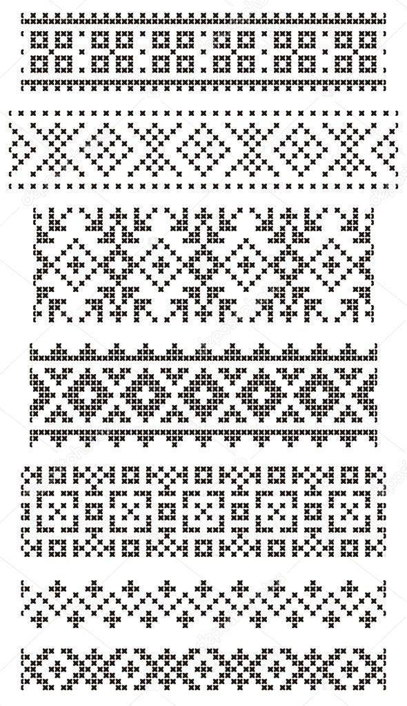 a cross stitch pattern in black and white