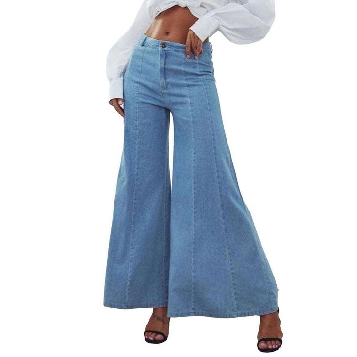 Elevate your look with our street-style Bleached Culottes from the 2023 Spring-Summer Collection. Designed with a high-waist for a figure-flattering fit. these culottes feature a zipper and button closure for added convenience and a chic look. Crafted from luxe denim for unparalleled comfort and a sophisticated edge. these culottes are a must-have for any stylish soul.Distinctive Features: Street-Style: A perfect blend of vintage allure and today's spirited fashion pulse. Bleached: A fresh. mode Medium Wash Flare Bottoms For Fall, Mid-rise Flare Jeans In Medium Wash For Day Out, Trendy Stretch Wide-leg Jeans, High Rise Bottoms With Zipper Closure In Medium Wash, High Rise Medium Wash Bottoms With Zipper Closure, Summer Wide Leg Jeans With Pockets, Chic High Rise Denim Flare Jeans, Chic High Waist Medium Wash Flare Jeans, High Waist Light Wash Jeans With Zipper Closure